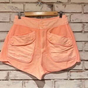 Free People Peach Cargo Shorts with Front Pockets